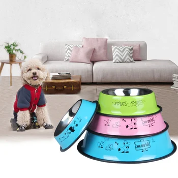 

Pet tableware Dog Bowl Cat Cartoon Stainless Steel Dog Pot Bowl Pet Feeder Chien Water Bottle Food