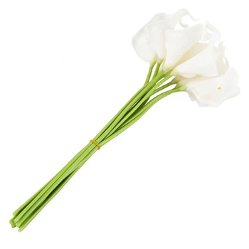 

ELEG-Calla Lily Bridal Wedding Bouquet 10 head Latex Real Touch KC51 White