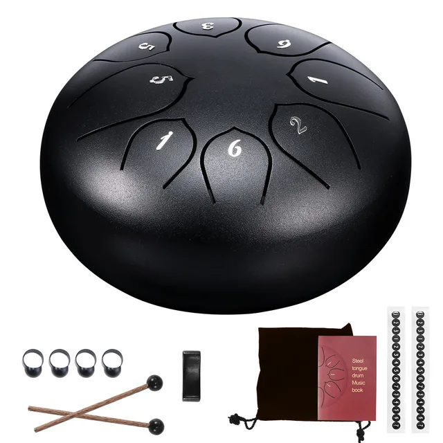 6 Inch Steel Tongue Drum 8 Tune Hand Pan Drum Tank Hang Drum With Drumsticks Carrying Bag Percussion Instruments 1