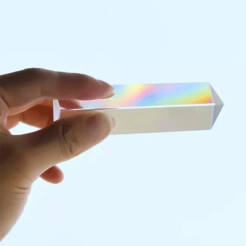 LAMEZIA 3PCS Triangle Color Prism Crystal K9 Optical Glass Right Angle Reflecting Prisme For Teaching Light Spectrum