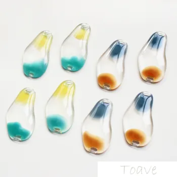 

Spring models Double hanging Irregular Shaped Transparent Contrast Color effect ResindiyEpoxy Japanese Handmade Earring Material