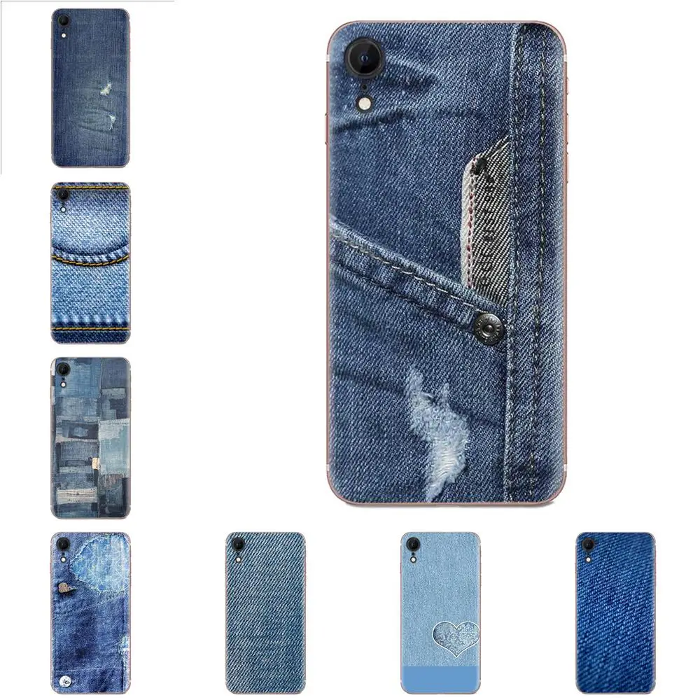 Jeans Textile Blue Cloth For Huawei Honor Mate Nova Note 20 20s 30 5 5I 5T 6 7I 7C 8A 8X 9X 10 Pro Lite Play TPU Mobile Phone | Мобильные