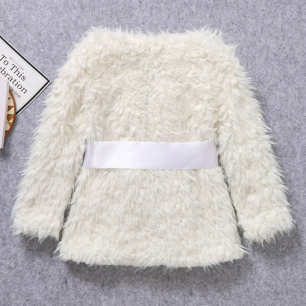 Осенне-зимний флисовый теплый стильный пиджак с длинными рукавами и искусственным мехом для маленьких девочек, бренд для детей