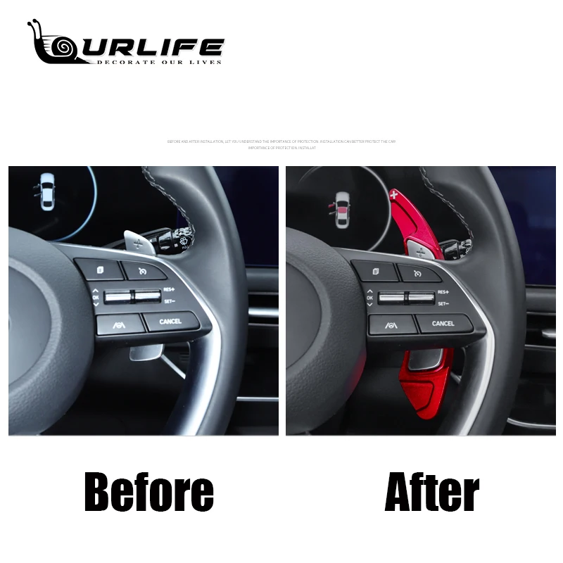 For Hyundai Sonata 10th Elantra 7th MISTRA Tucson Car Accessories Metal Steering Wheel Shift Paddles Shifter Extension