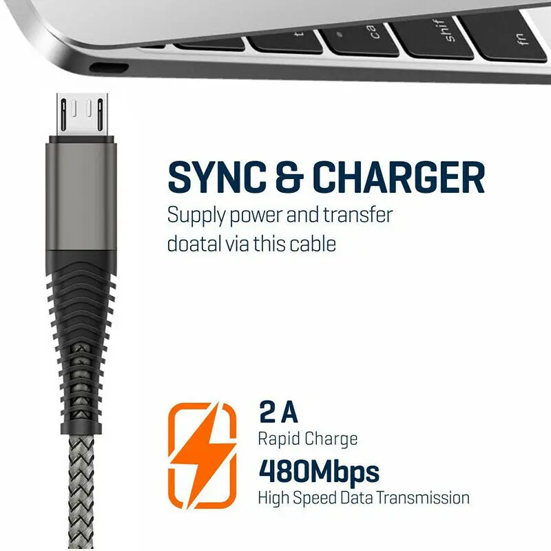Высокая прочность Нейлон Плетеный Micro USB кабель для Зарядное устройство зарядки свинцово данных длинные телефонный кабель 1 м 2 м 3 м Горячие зарядный кабель для синхронизации данных и зарядки