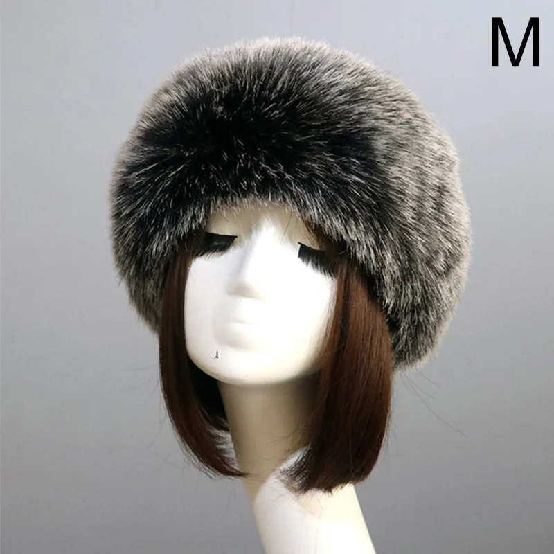 Women Faux Fur Cap Fashion Casual Solid Winter Warm Comfortable Female Short Plush Hairband Empty Top Hat Outdoor Ski Hats mens fur bomber hat