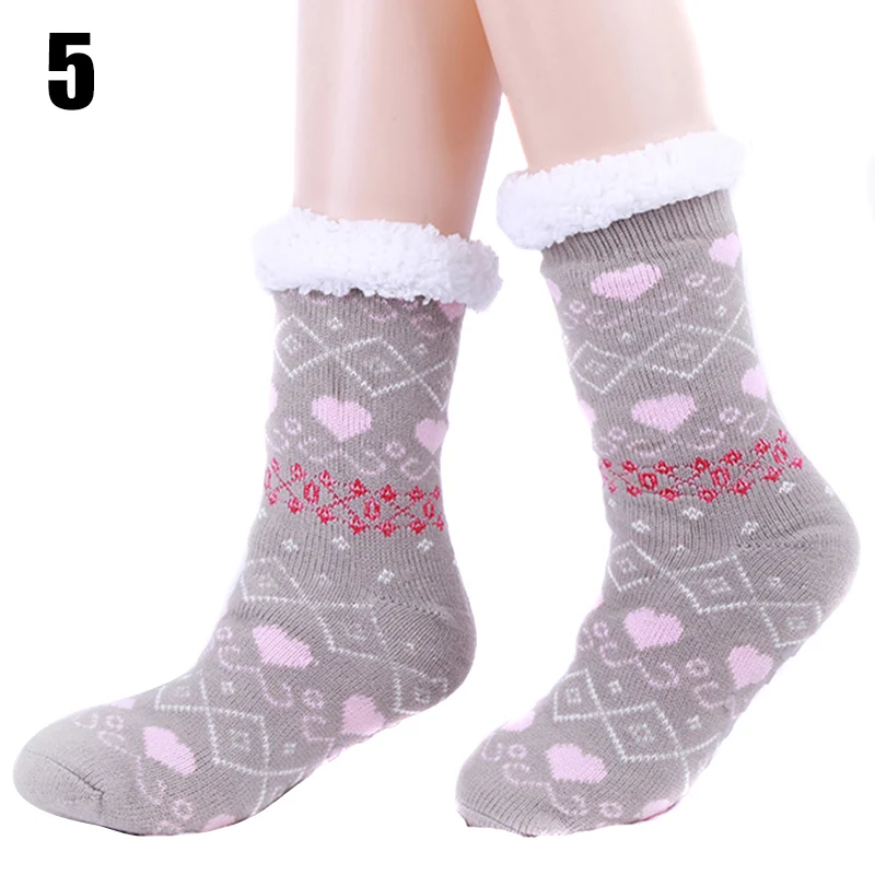 1 Pair Women Lady Indoor Knit Socks Warm Thicken Cozy Anti-slip for Winter Home TY66 - Цвет: 5