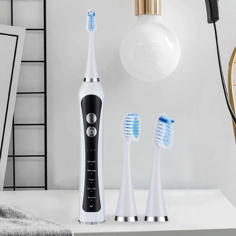 Electric Toothbrush Powerful Sonic Cleaning - Use 5 Optional Modes Whitening Toothbrushes for Adults with 3 Brush Heads Electric Toothbrush Powerful Sonic Cleaning - Use 5 Optional Modes Whitening Toothbrushes for Adults with 3 Brush Heads