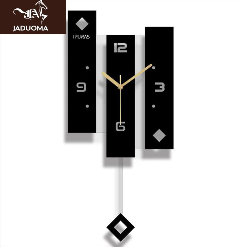 US $36.77 Jaduoma Wall Clock Quartz Nordic Clock With Pendulum Large Size Wall Watch Modern Design For Home Decoration Big Duvar Saati