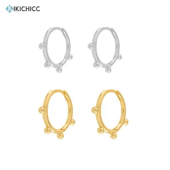 

Kikichicc 925 Sterling Silver Big Hoops Beads Spike Ring Circle Huggies Earring Women Piercing Clips Jewelry Best Gift