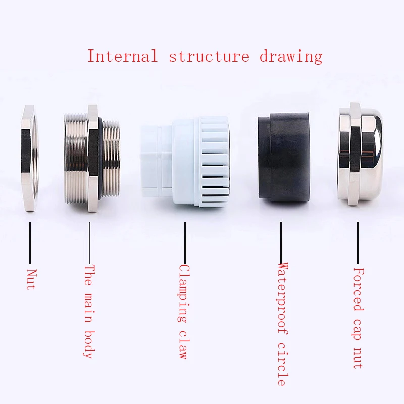 1PCS Brass Metal cable glands IP68 PG7 PG9 PG11 PG13.5 PG21 PG25 PG29 Waterproof Connector Cable Gland Straight through