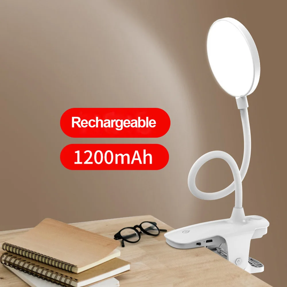 Battery 1200mAh USB светодиодный Настольный светильник с сенсорным зажимом для защиты глаз, светодиодный настольный светильник для детей, 3 режима, с регулируемой яркостью, USB, перезаряжаемый Настольный светильник - Цвет корпуса: Battery 1200mAh