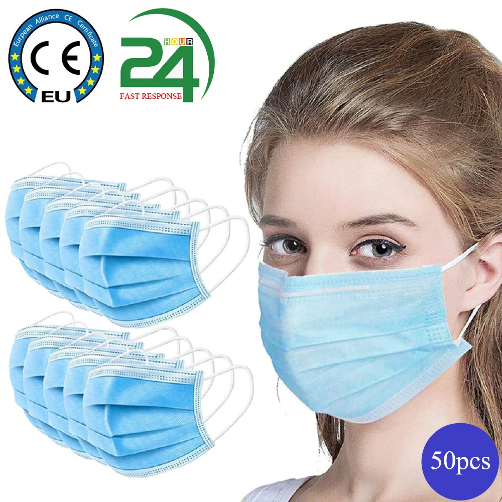 

CE Certified 3 Ply Medical Mask Surgical Mask for Covid-19 Virus Protection and Flu Protection Disposable Mask