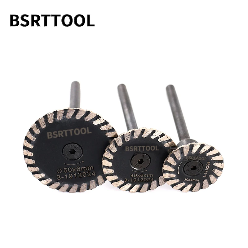BSRTTOOL Mini Removable 6mm Shank With Diamond Turbo Saw Blade Diamond Caving Blade For Granite Marble Stone Engraving