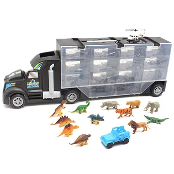 

Dinosaur Model Transport Vehicle Tractor Animal Doll Transport Truck Toy Or Children Funny Container Truck Toy Dinosaur Model