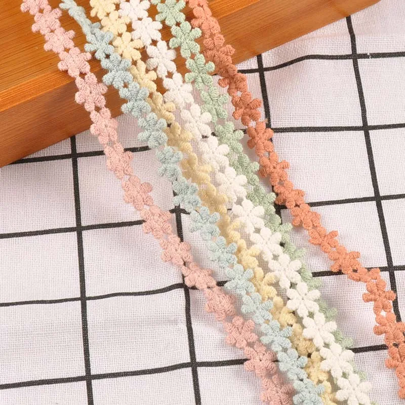 Flower Pattern Multicolor Lace Fabric Sewing Accessories Lace Trim Patchwork Ribbon Handmade DIY Garment Material 2 Yards C2449