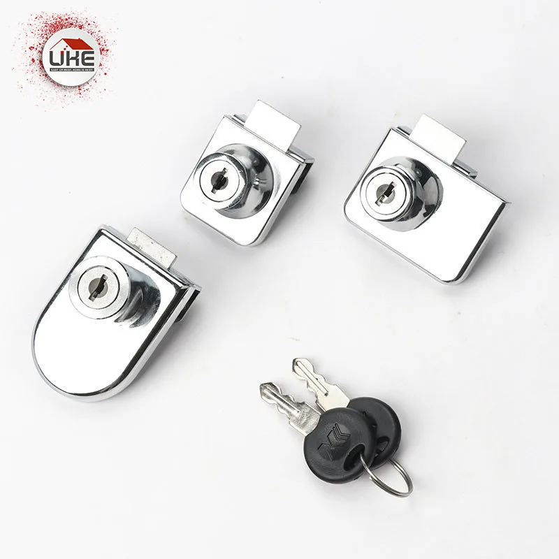 Zinc Alloy Showcase Cabinet Glass Lock 318 Sliding Glass Door Push