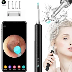 Luminous Intelligent Ear Wax Cleaner Wireless Wifi Recharge Endoscope with LED Light Earwax Removal Tool Kit Sulfur Ear Cleaning