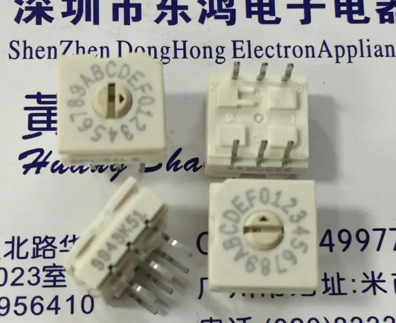 

5PCS/LOT GRAYHILL us 0-F/16 bit 8421C rotary dial code switch, 94HFB16T positive code, 3:3 pin