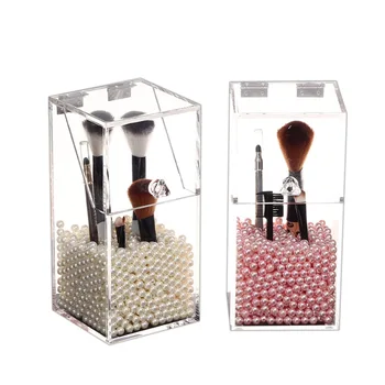 

Transparent Acrylic Makeup Brushes Container Sundries Storage Case Holder Cosmetic Organizer Home Accessories SSwell