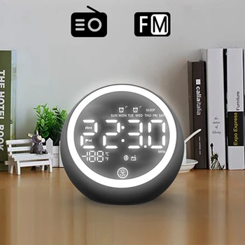 

Sunrise Alarm Clock, Wake Up Light Sleep Aid Digital Snooze Alarm Clock with Fm Radio Bluetooth 5.0 Speaker EU Plug