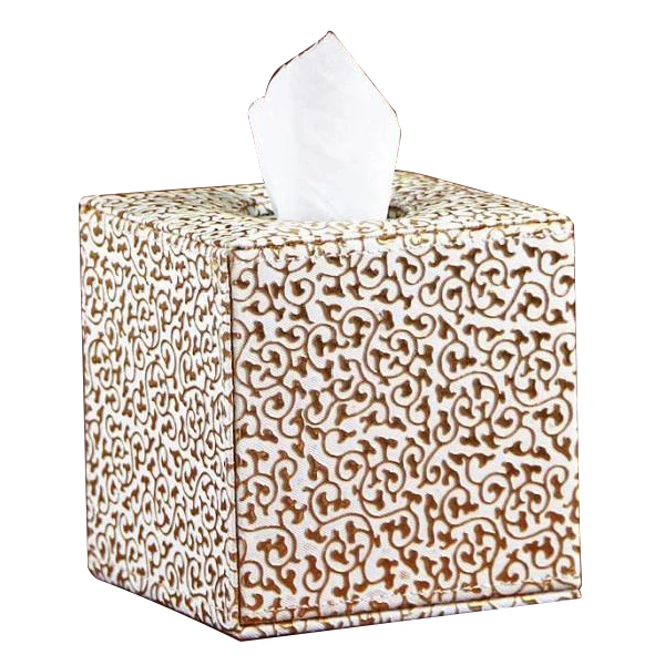 Горячая продажа золотой PU шаблон рулон бумажная коробка для салфеток домашнего