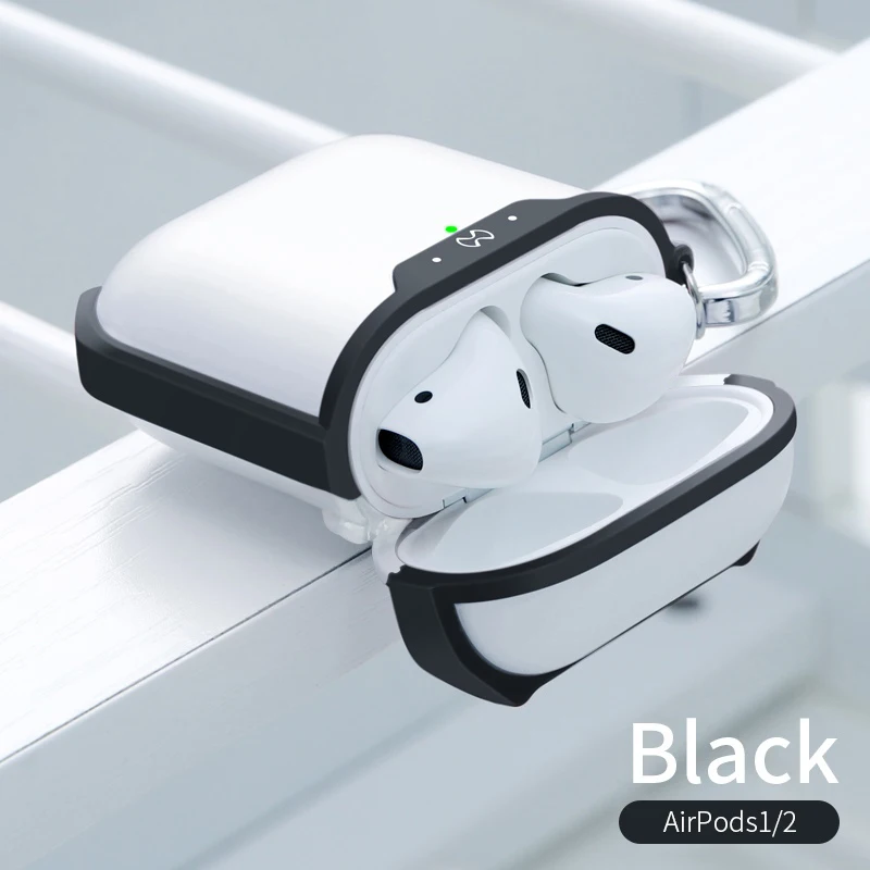 XUNDD Bluetooth Wireless Earphone Case Matte Surface Texture Protective Headphone Case For Airpods Shockproof Cover - Цвет: Black