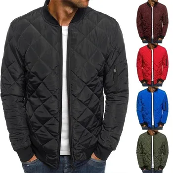 

Men's Long Sleeve Argyle Parkas Solid Winter Warm Soft Casual Zipper Jacket Coat Outwear Clothes Plus Size 3XL