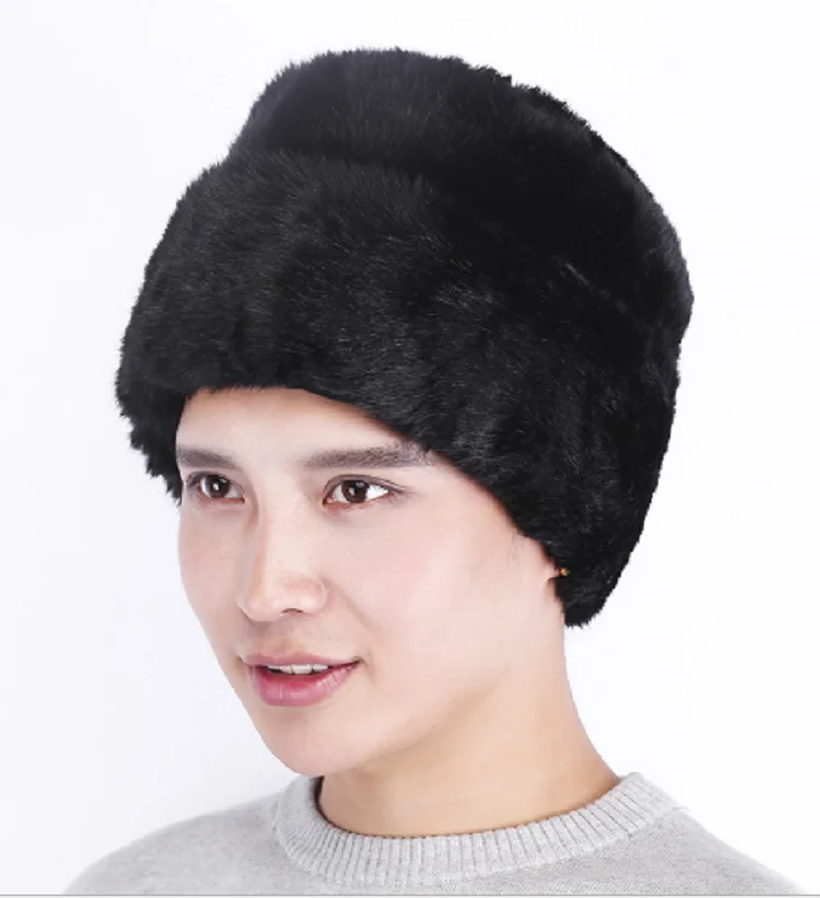 

Warm Hat Men Women and man Aviator Bomber Faux Fur Ear Flap Hat Cap Winter Ski Trooper Trapper Cotton Solid Color Lei Feng Cap