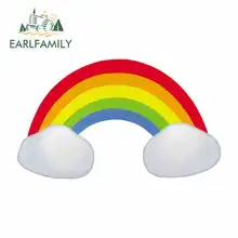 EARLFAMILY 13cm x 13cm Rainbow Clouds Anime Oem Car Stickers JDM Vinyl Car Wrap RV VAN 3D DIY Trunk Fine Decal