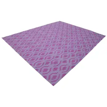 

240x303 Cm Pink Handmade Dhurrie Rug-8x10 Ft