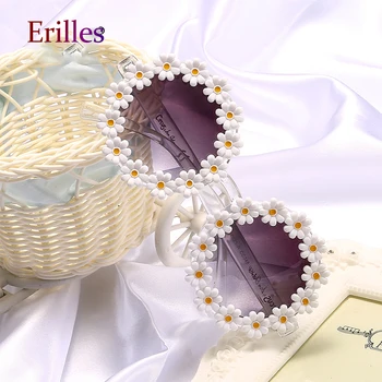 

Fashion Round Sunglasses Women 2020 Brand Designer vintage Sun Glasses Prom Party Flower Eyeglasses Lentes De Sol Mujer Uv400