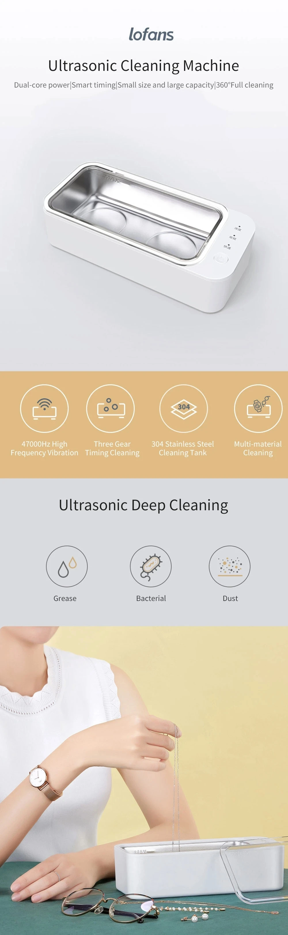 Lofans Ultrasonic Cleaners Dual Core version sonic vibrator Washing cleaning ultrasound Wibrator Apparatus CS602 CS601
