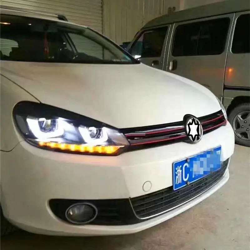 Assessoires авто наружная лампа Automovil светодиодные боковые поворотники фары автомобиля фары в сборе 10 11 12 13 для Volkswagen Golf 6