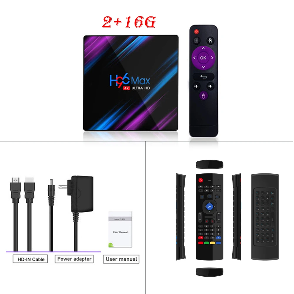 max 2G 16G n max3 H96 MAX Android tv Box 9,0 4 Гб 64 Гб S905X2 1080P H.265 4K Google Store Netflix Youtube H96MAX 2G16G Smart tv box Google Voice - Цвет: max 2G 16G n max3