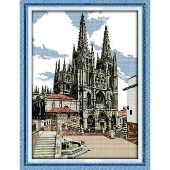 

Everlasting Love Magnificent Castle Chinese Cross Stitch Kits Ecological Cotton Stamped Printed 11CT New Christmas Decorations