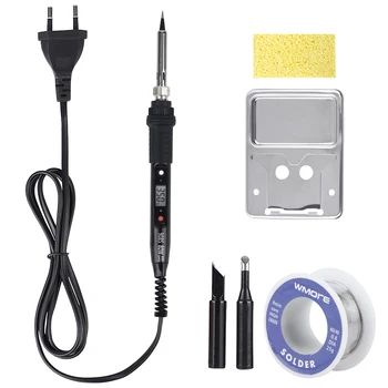 

WMORE Soldering iron LCD 80W 110V 220V Temperature adjustable Welding solder iron repair tool soldering tip wire Ceramic Heater