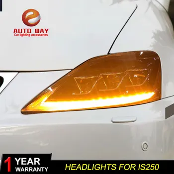 

Car styling case for Lexus IS250 Headlights IS250 2006-2012 Headlights LED Headlight DRL Lens Double Beam HID Free shipping