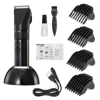 

Digital LED Display Hair Trimmer Rechargeable Electric Hair Clipper Men's Cordless Washable Haircut Adjustable Ceramic Barber