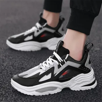 

Vulcanized Shoes Male Sneakers 2019 Fashion Summer Air Mesh Breathable Wedges Sneakers For Men Plus Size 39-44 buty meskie