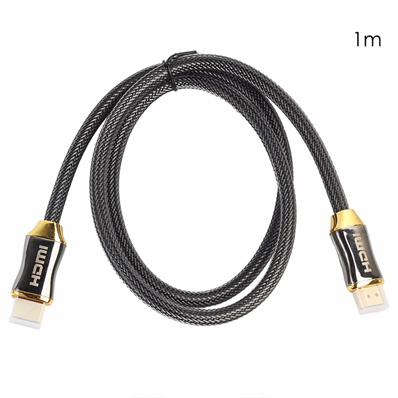 Черный DZLST HDMI кабель 4K Ultra HD 60 HZ папа-папа Высокое качество позолоченный Соединительный плетеный кабель для HD ТВ проектора Hdmi 2,0 кабель - Цвет: Черный
