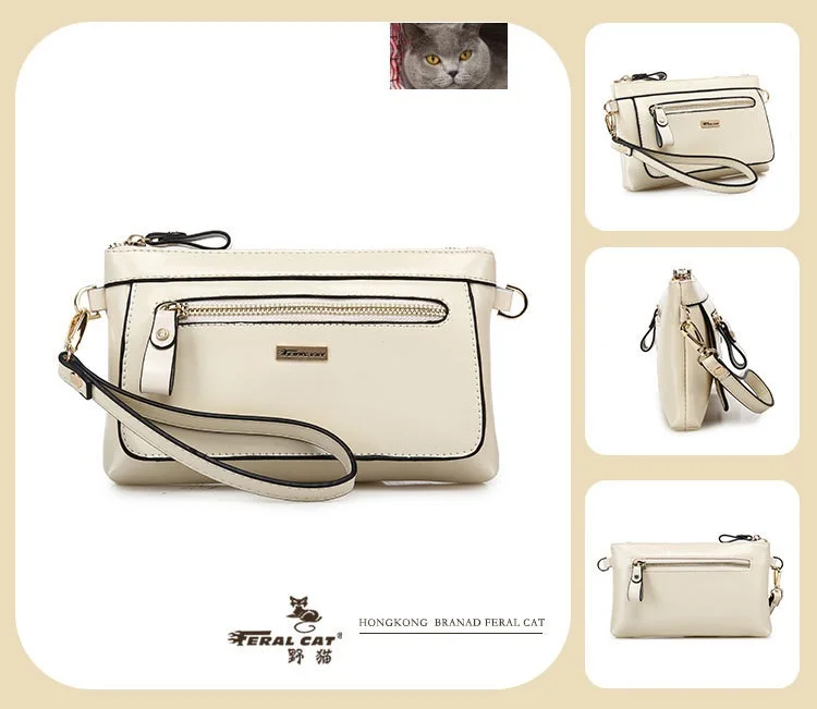 FERAL CAT 2020 New Simple Ladies Design High Quality Genuine Bags Clutch Wallet Fashion Dollar Price Long Purse Card Hol33