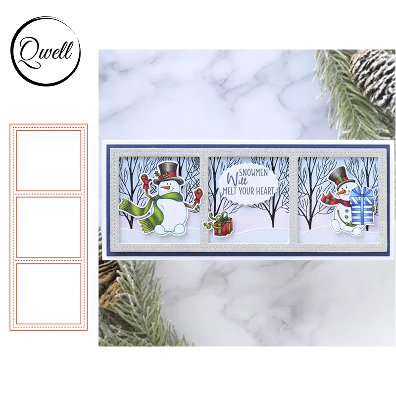 

QWELL Matrix Photo Frame Slimline Metal Cutting Dies DIY Scrapbooking Album Craft Paper Cards Making Template 2021 New