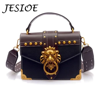 

Luxury Bags for Women Vintage Small Handbags High Quality Leather Crossbody Bags Rivet Lion Head Lady Designer Shoulder Hand Bag