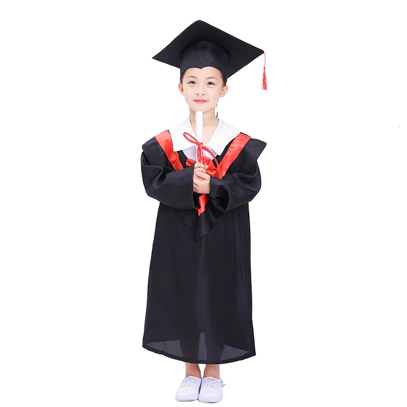 

Halloween Cosplay Girls Kid Clothes Graduation Bachelor Uniform Matching Square Cap 4T-10T Carnival Role Play Prom Gown Costume