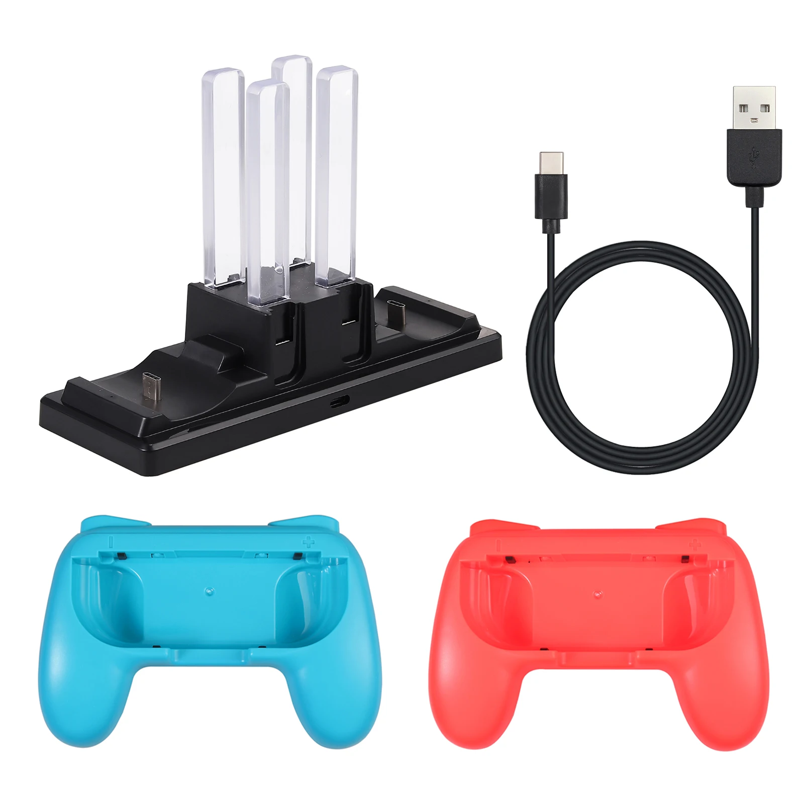Proster для 6 в 1 зарядное устройство Колыбель контроллер для nintendo Переключатель консоли Joy-Con набор аксессуаров комплект с зарядной док-станцией