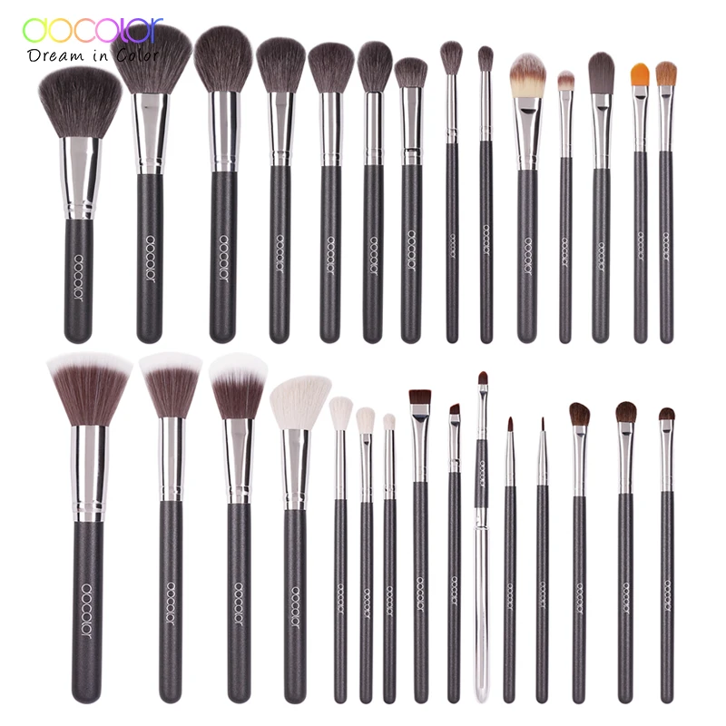 

Docolor 29pcs Brushes Professional Natural goat hair Makeup Brushes set Foundation Powder Concealer Contour Eyes Blending Brush