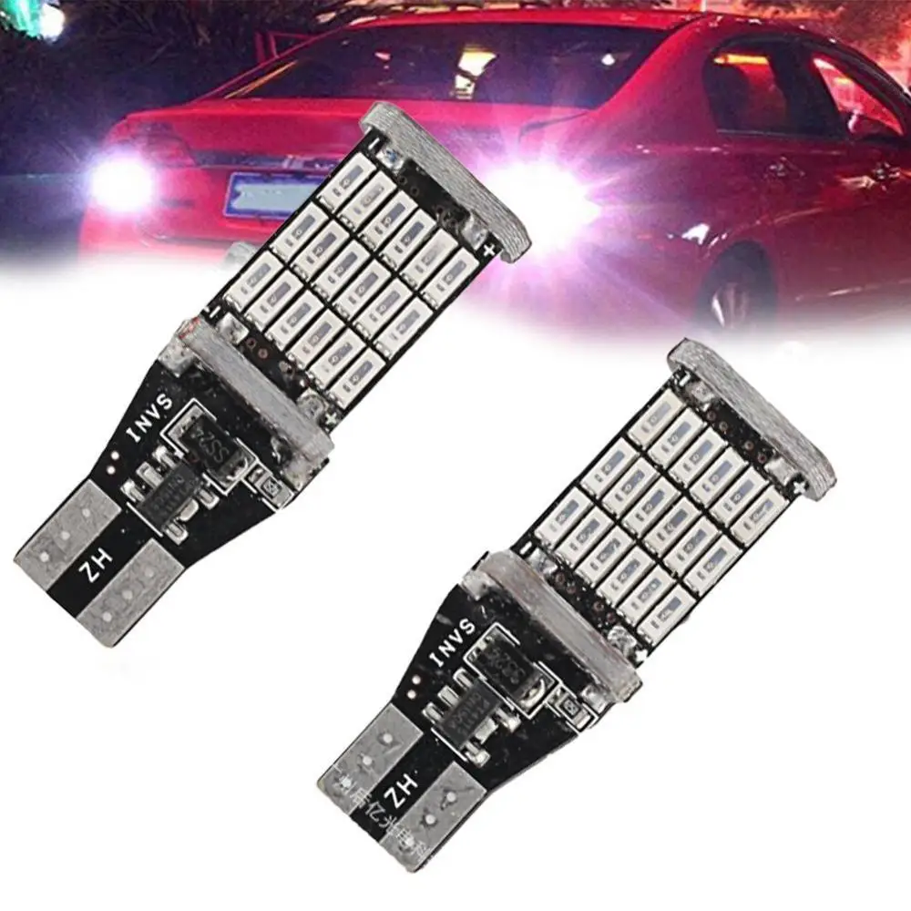 2 шт. T15 921 W16W 45 SMD 4014 светодиодный автомобильный дополнительный светильник CANBUS без ошибок, задний фонарь, автомобильный дневной ходовой светильник, белый DC 12 В, Новинка
