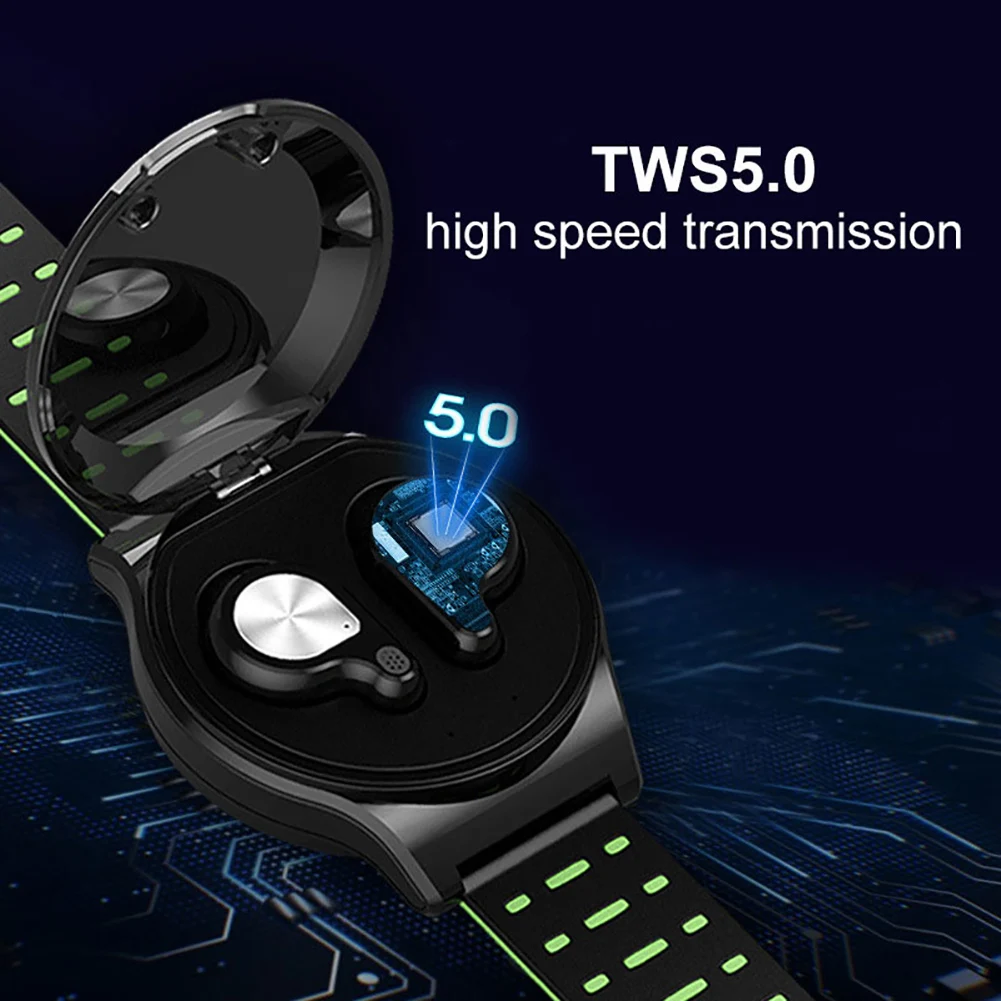 Wearable Mini TWS In-Ear Wireless Bluetooth 5.0 Earphone Sports Stereo Headphone With Charge Box Watchband Mic For Smart Phone