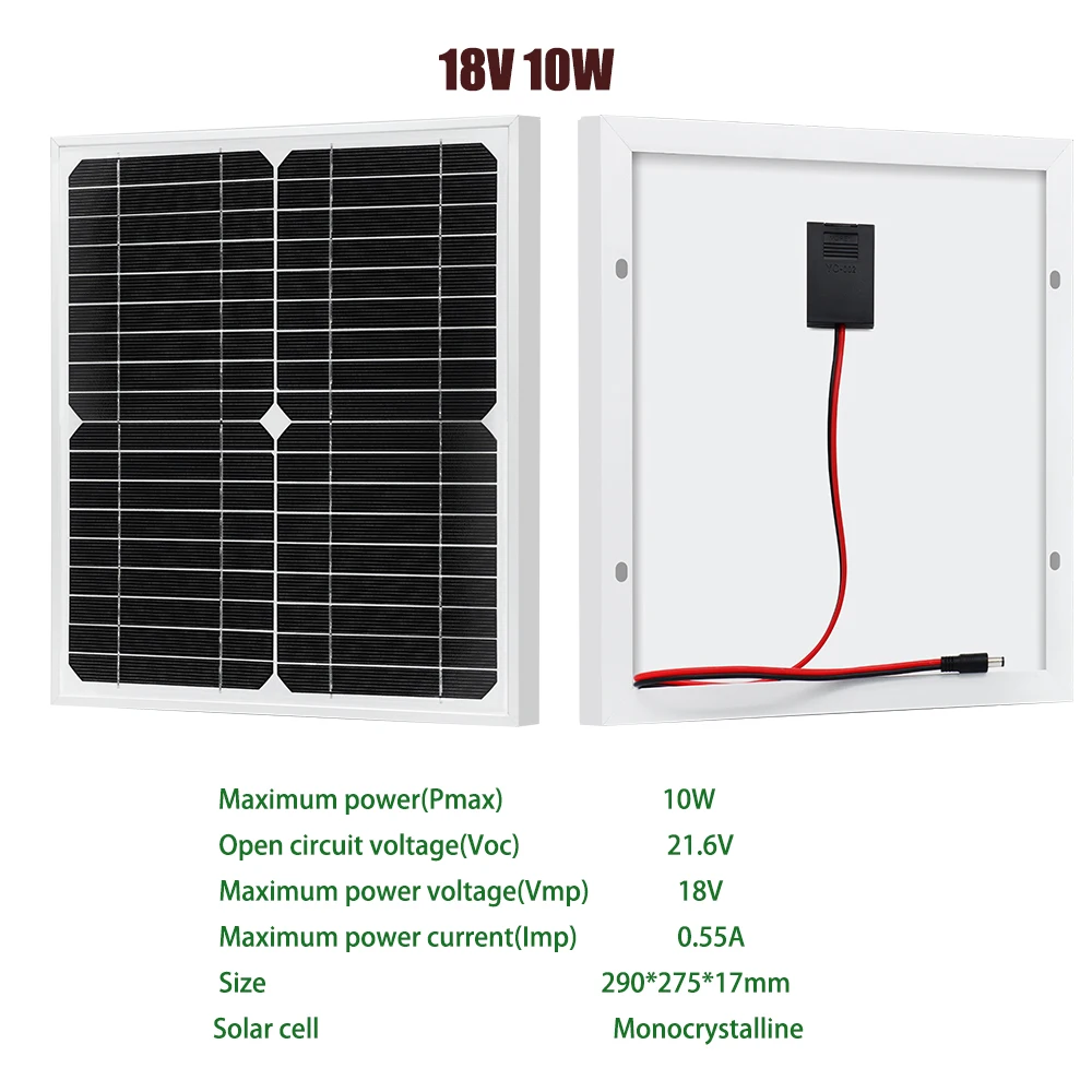 10 Watt Solar Panel Powered Charger Kit for Automatic Gate Opener